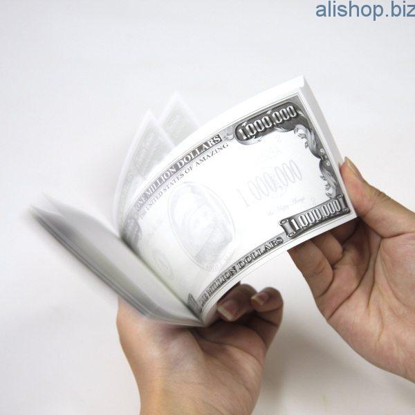 Отрывной блокнот в виде долларовых купюр