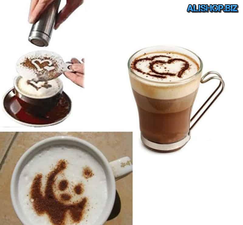 Набор трафаретов для создания рисунков на кофейной пенке