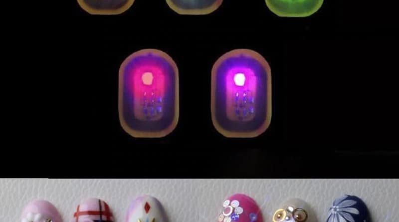 Киберпанковские накладные ногти с NFC и LED-подсветкой