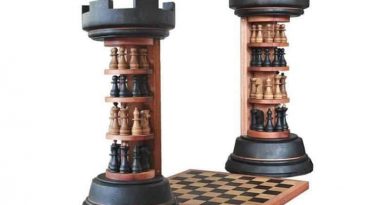 Шахматный набор в виде большой ладьи
