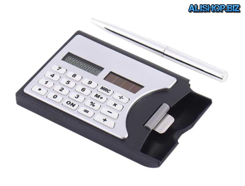Calculator business card holder