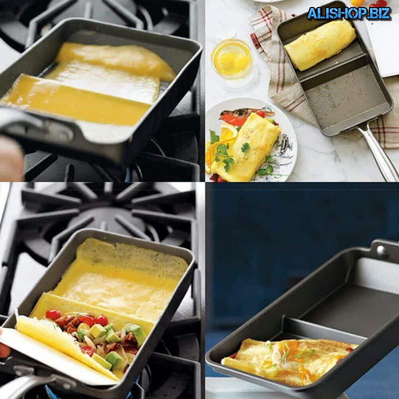 Pan for cooking omelets non-stick coating