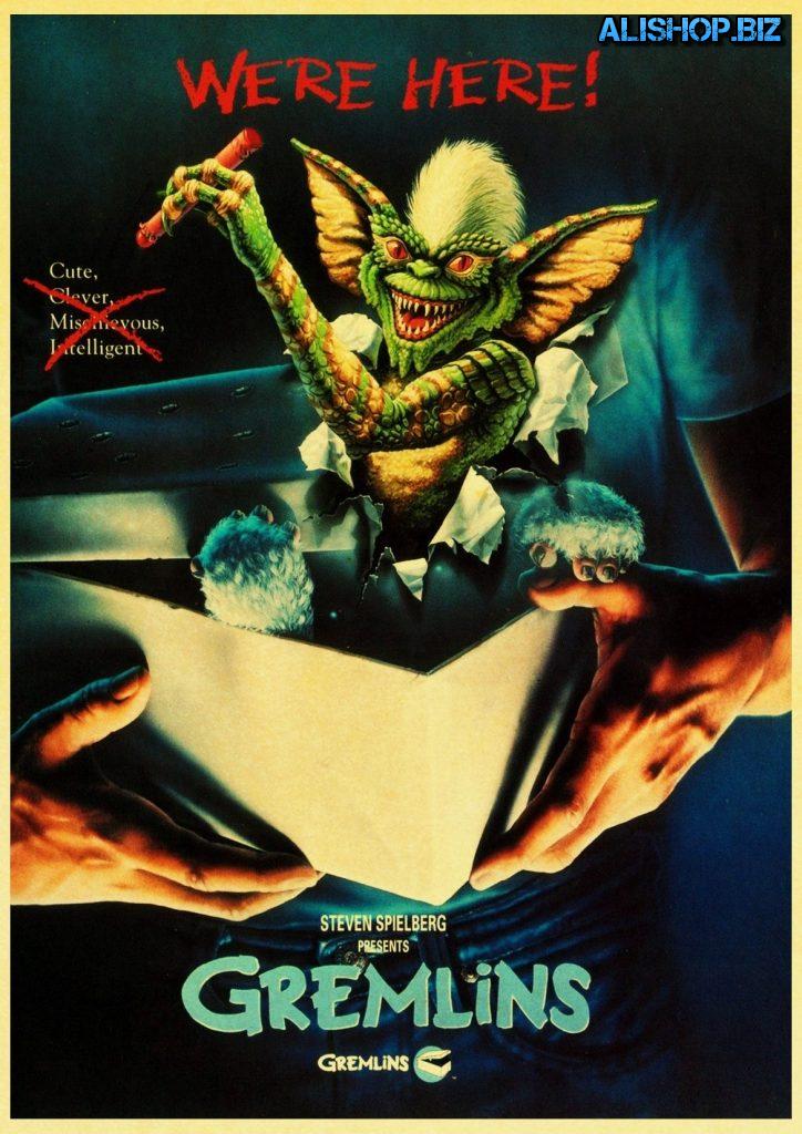 Posters and stickers with the Gremlins