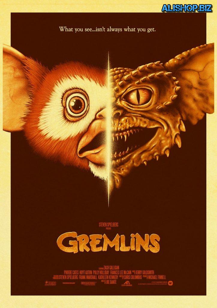 Posters and stickers with the Gremlins