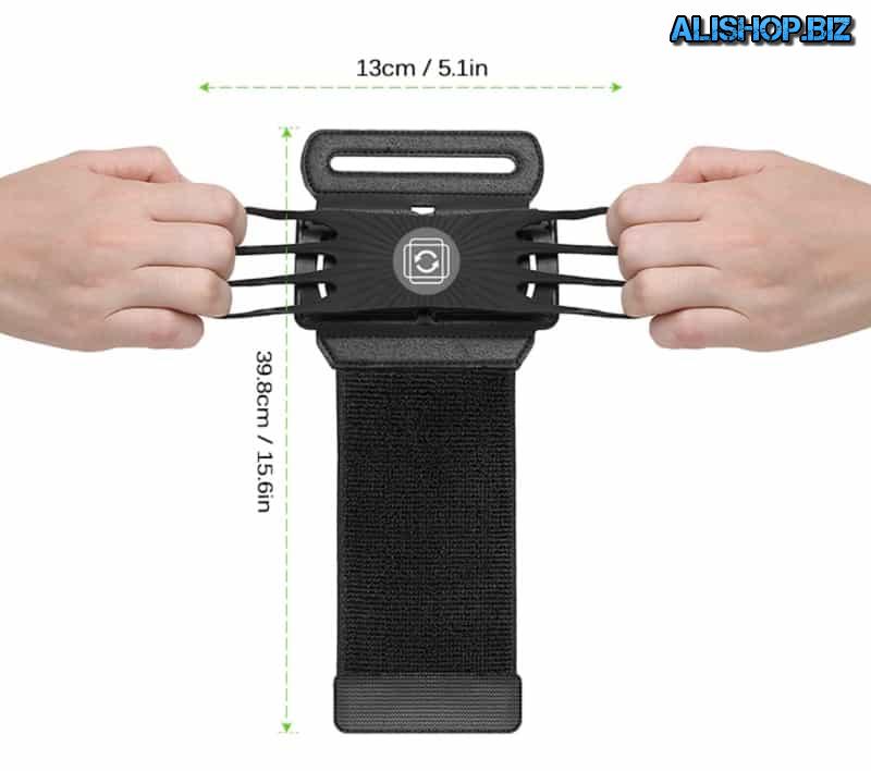 Sports wristband with holder for smartphone
