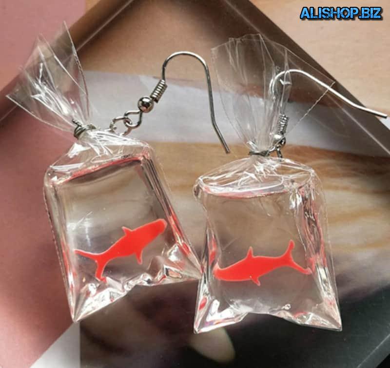 Earrings with fish