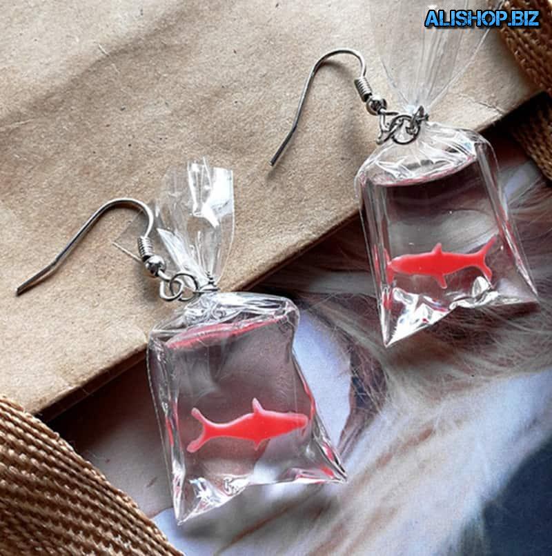 Earrings with fish