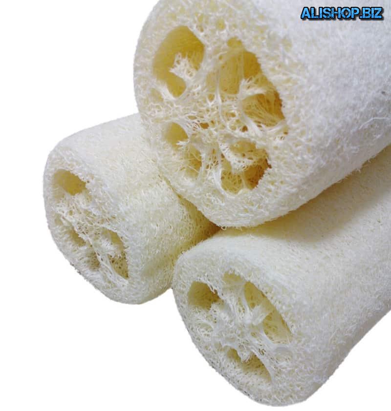 Natural sponge-skraber from loofahs