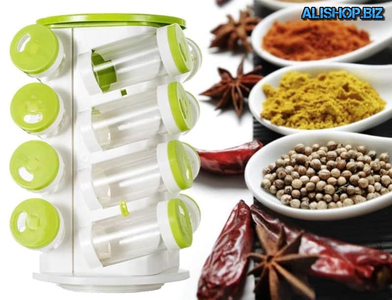 Storage rack jars with spices