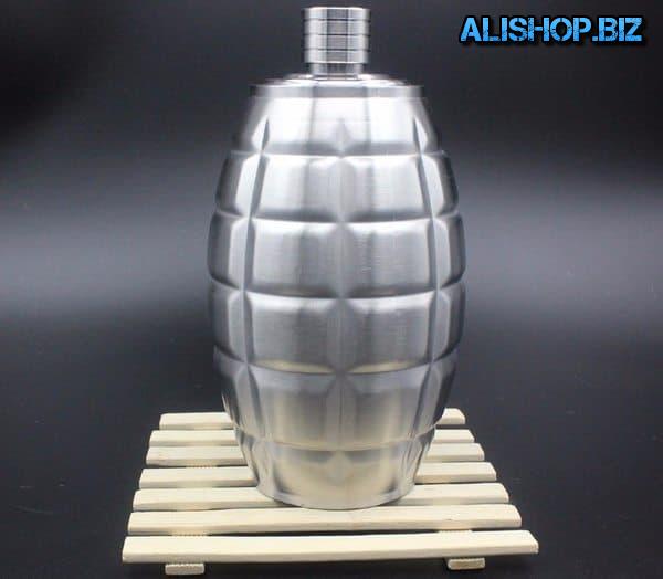 Steel flask in the form of grenades