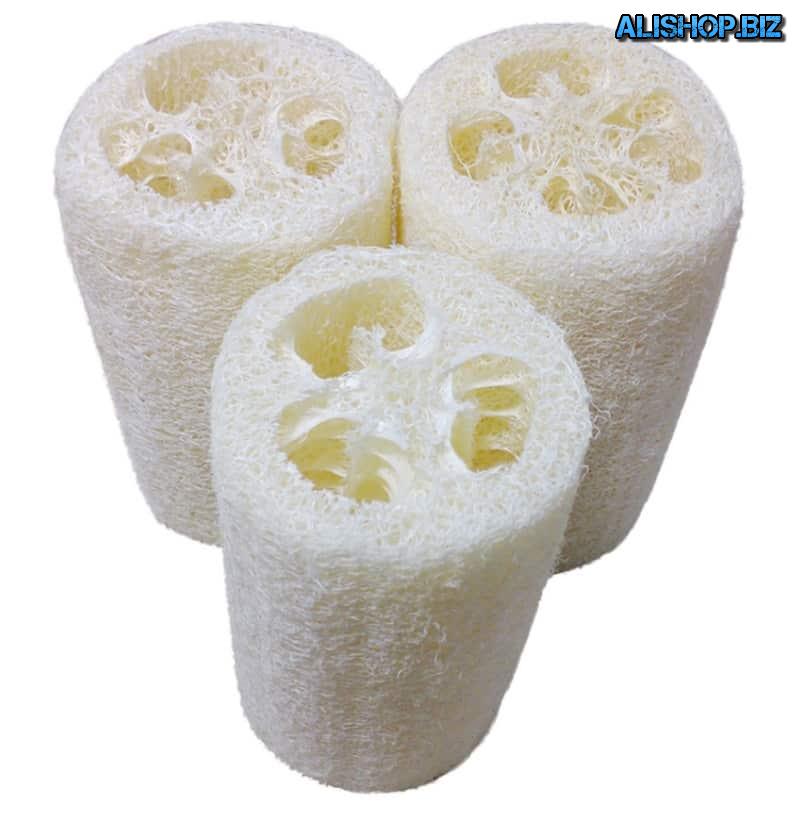 Natural sponge-skraber from loofahs