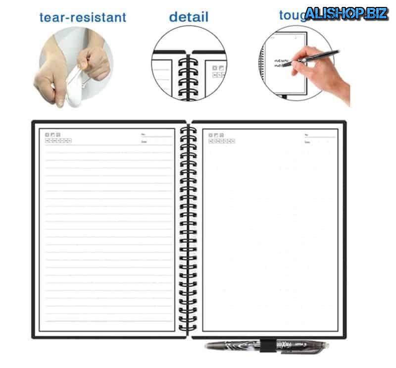 Refillable notebook with erasable pages