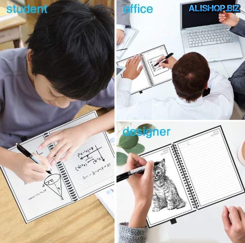 Refillable notebook with erasable pages