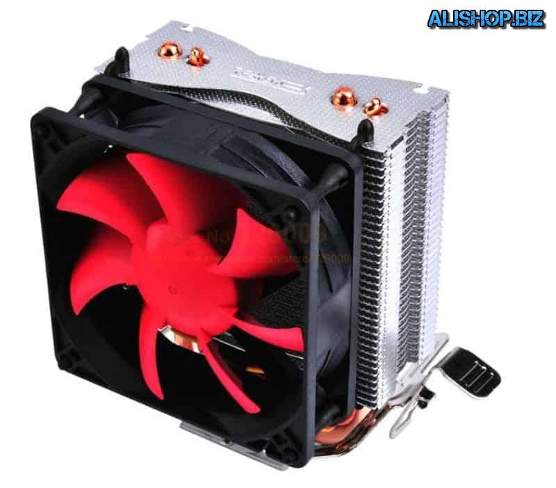 CPU cooler with 2 heat pipes