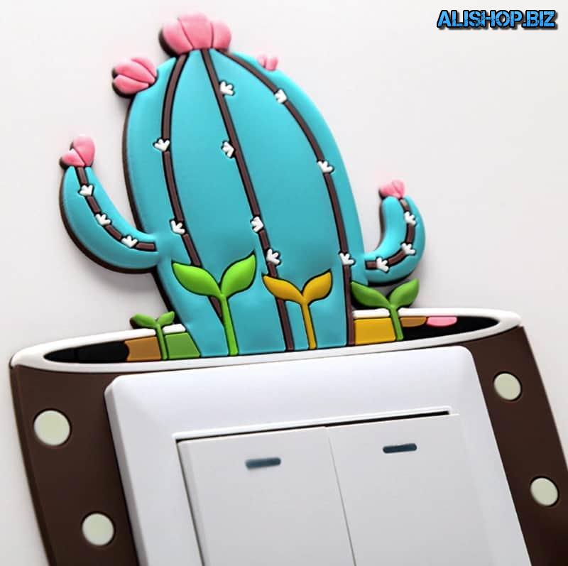 Decorative trim on switch "Glowing cactus"