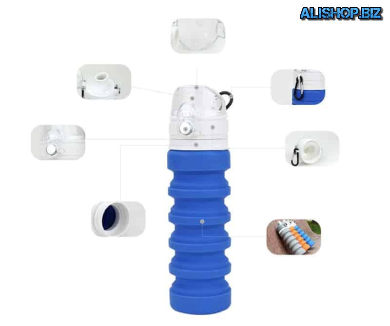 Foldable bottle for sports