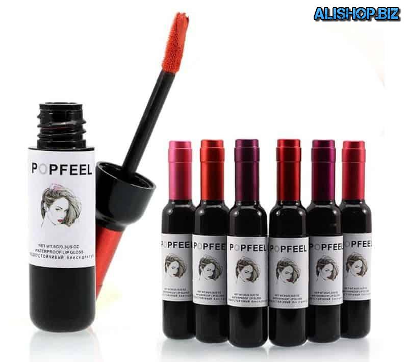 Lip gloss format wine bottles