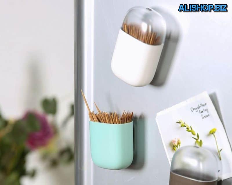 Magnetic holder for toothpicks