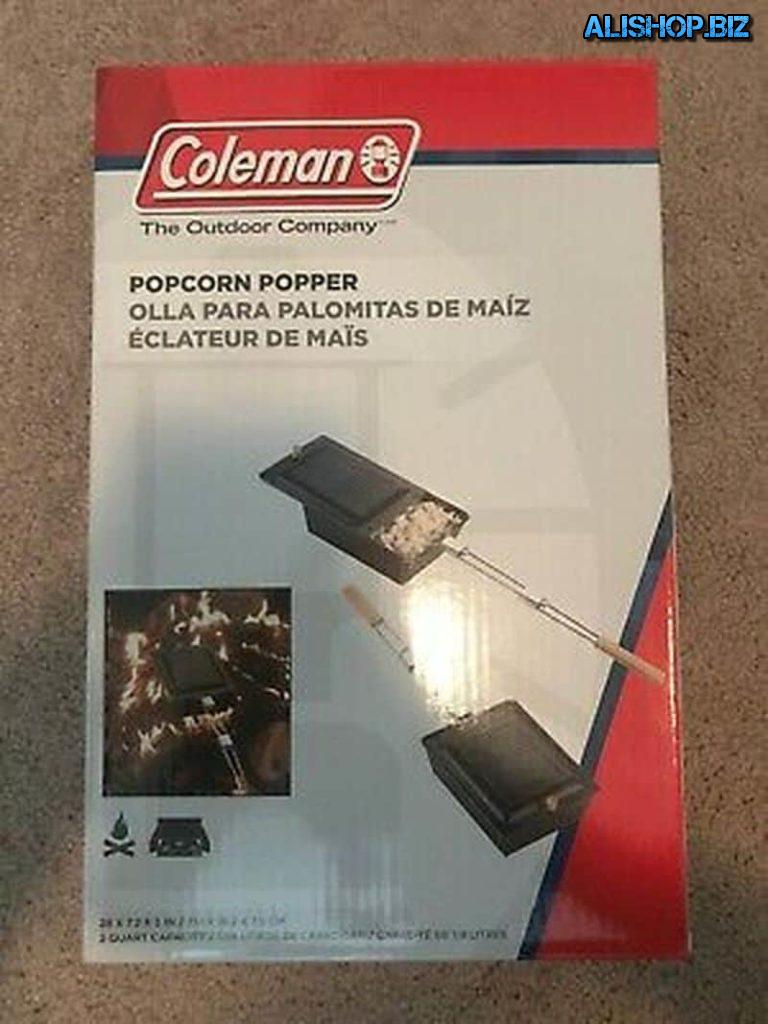 Griddle to cook popcorn on an open fire from Coleman