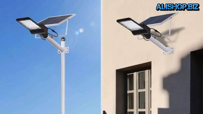 Street lamp powered by solar panels